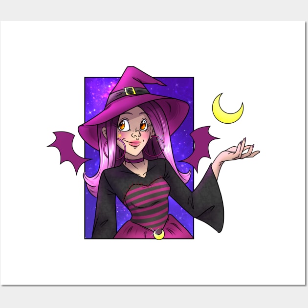 Crescent Moon Witch Wall Art by Fizzy Vee